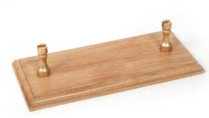 Solid Oak Base + 2 Brass Cast Iron Brackets