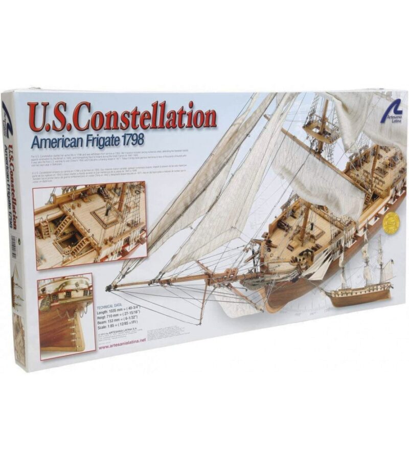 1/85 US FRIGATE  USS CONSTELLATION 1798, Wooden Model Ship Kit - Bilde 6