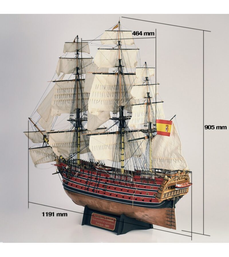 New Ship of the Line Santísima Trinidad. Wooden Model Ship Kit - Bilde 43
